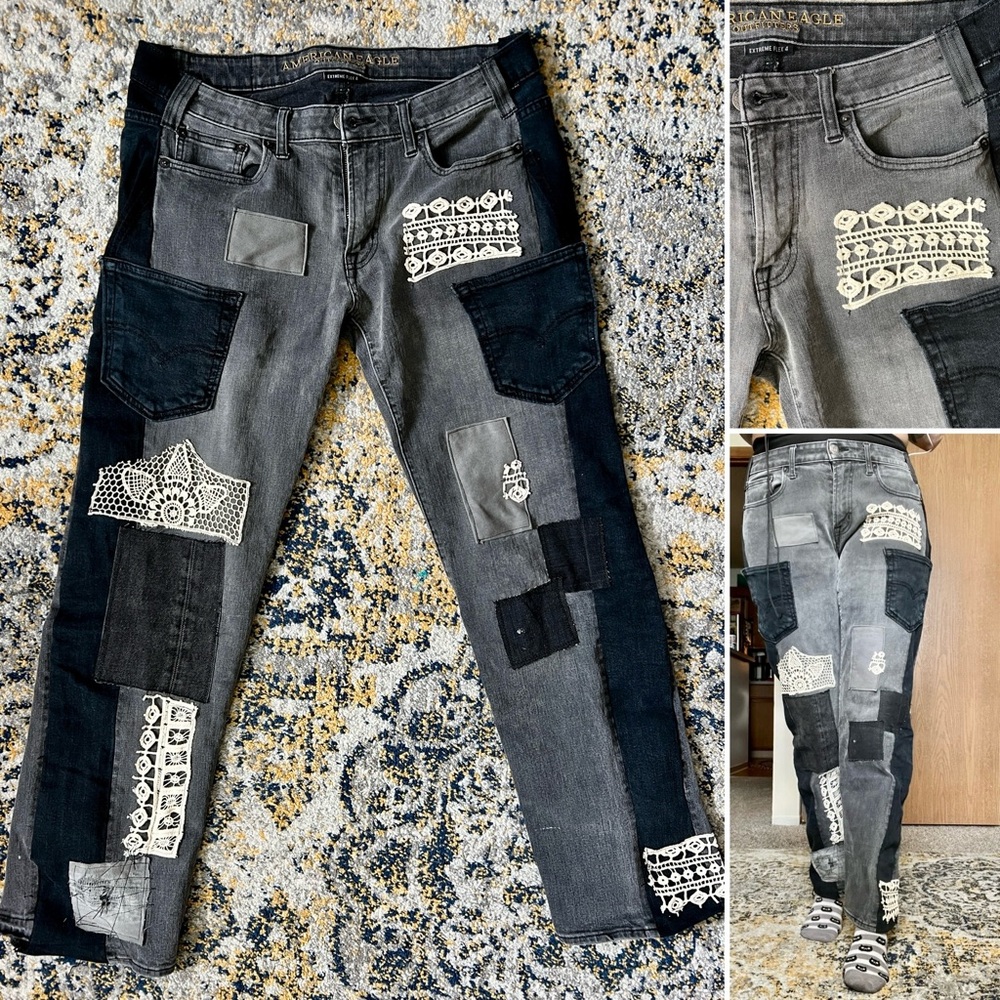 American Eagle Upcycled Patchwork Denim - image 1